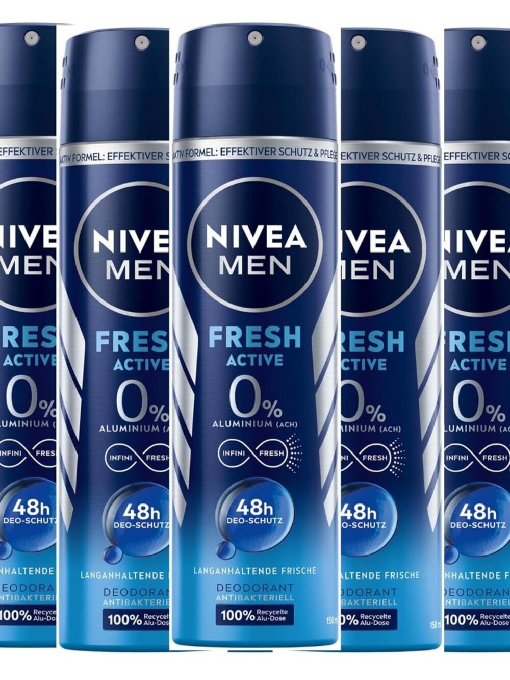 NIVEA Men Fresh Active Deodorant Spray 6 x 150 ml Pack of 6